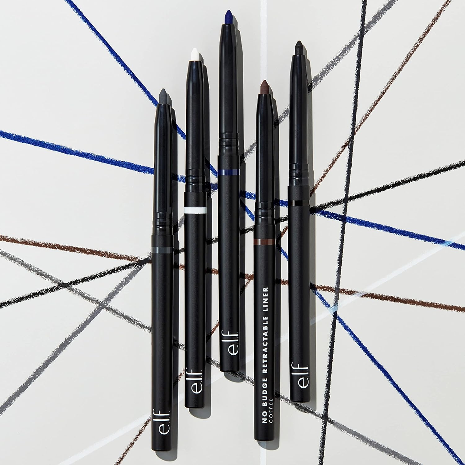 e.l.f. No Budge Retractable Eyeliner, Creamy, Ultra-Pigmented & Waterproof, Creates Bold & Defined Lines, Vegan & Cruelty-Free, Black 0.006 Oz - Image 5